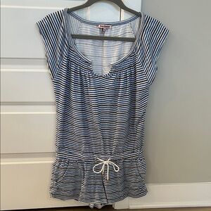 Juicy Couture Blue and White Striped Romper